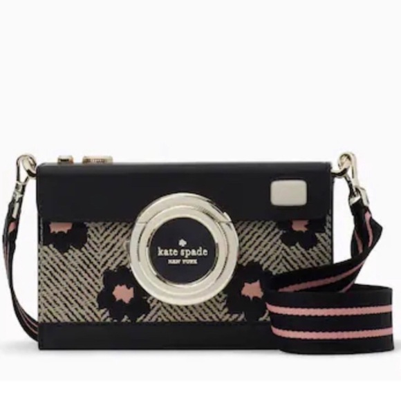 Kate Spade Oh Snap Herringbone Floral Camera Crossbody Bag - Picture 13 of 15